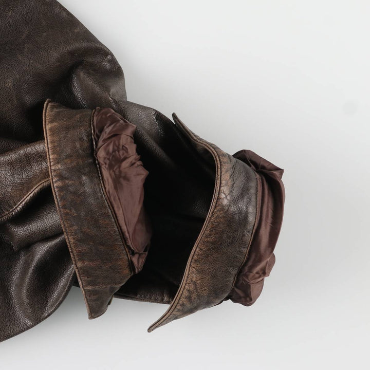 DANIEL HECHTER swing-top leather jacket, men's size XL, vintage genuine leather brown type Vintage Second Hand