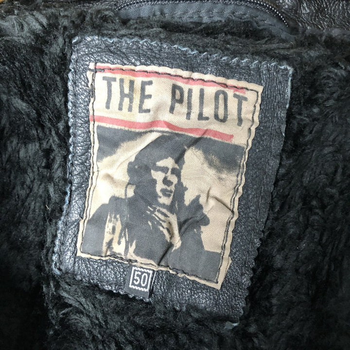 THE PILOT G-1 Type Leather Flight Jacket, Men's XL genuine leather black type Vintage Second Hand