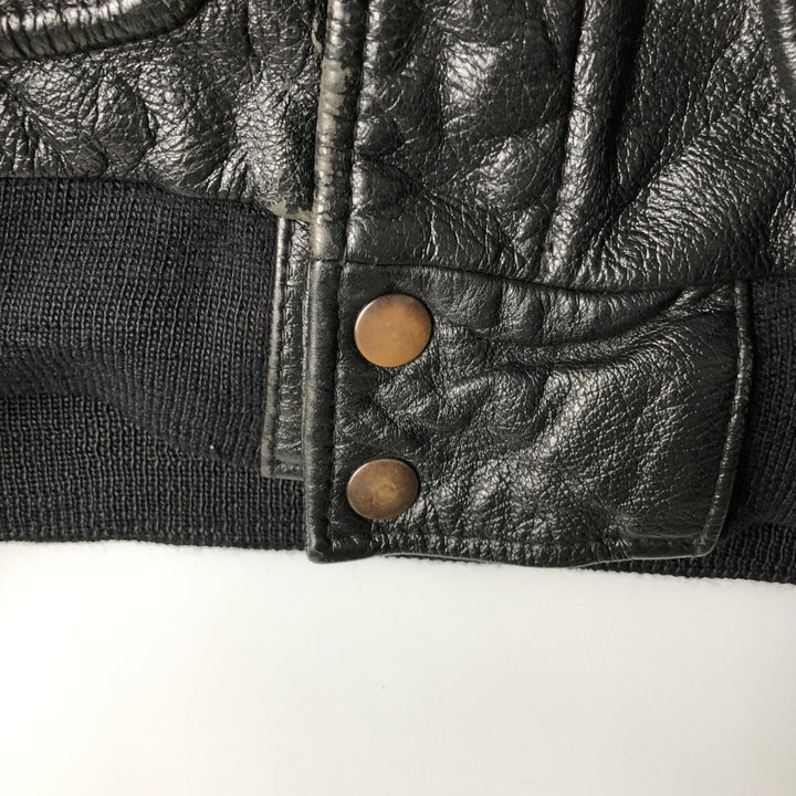 THE PILOT G-1 Type Leather Flight Jacket, Men's XL genuine leather black type Vintage Second Hand