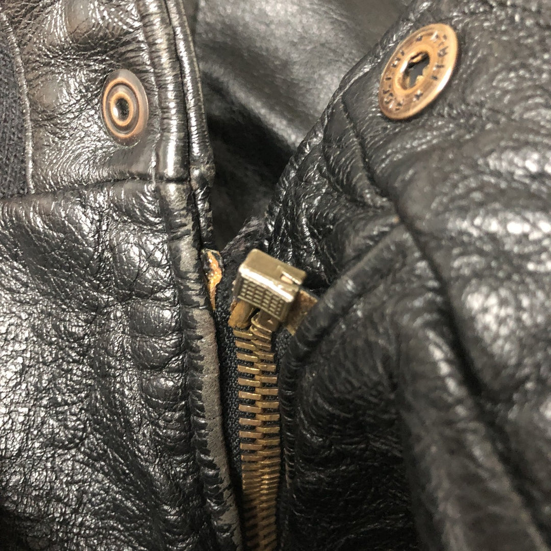 THE PILOT G-1 Type Leather Flight Jacket, Men's XL genuine leather black type Vintage Second Hand