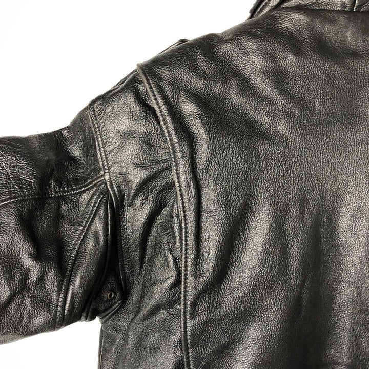 THE PILOT G-1 Type Leather Flight Jacket, Men's XL genuine leather black type Vintage Second Hand