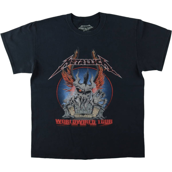 METALLICA Metallica Band T-shirt Band T Men's L size cotton black type Vintage Second Hand