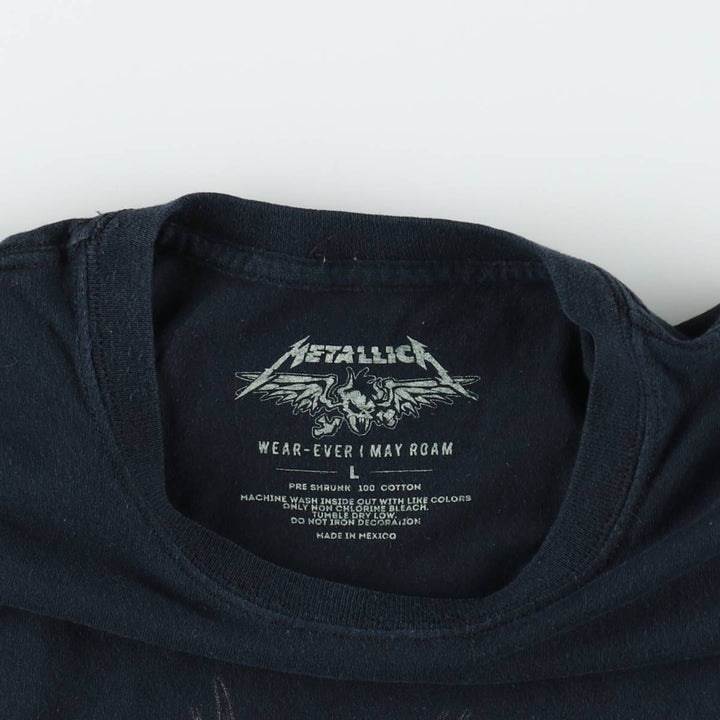 METALLICA Metallica Band T-shirt Band T Men's L size cotton black type Vintage Second Hand