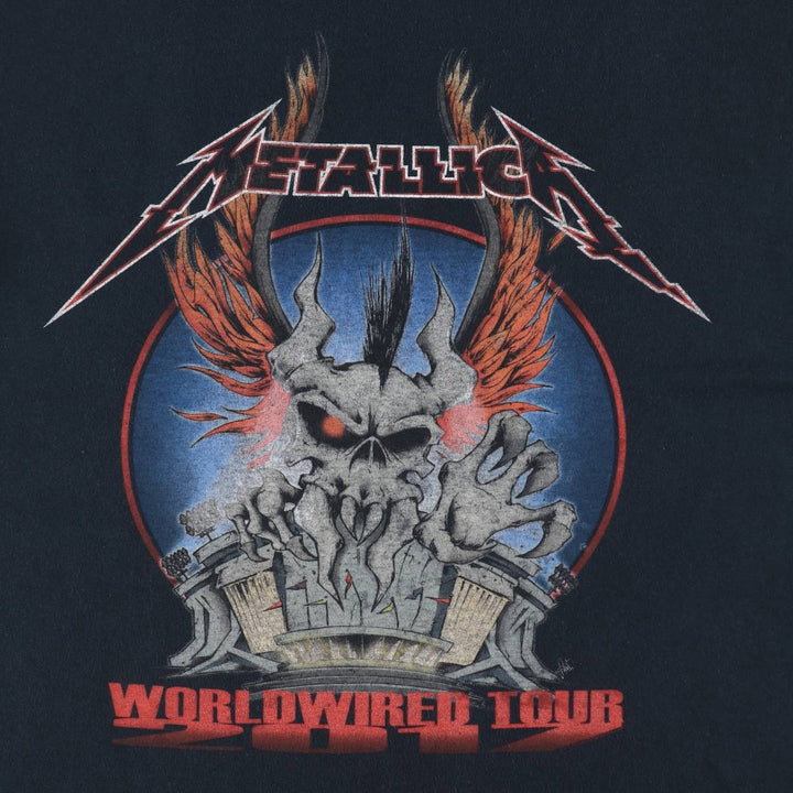 METALLICA Metallica Band T-shirt Band T Men's L size cotton black type Vintage Second Hand