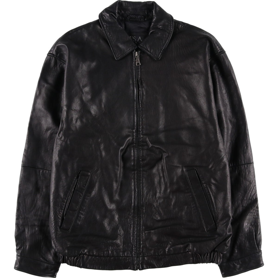 JOS.A.BANK Swing Top Leather Blouson, Men's Size M genuine leather black type Vintage Second Hand