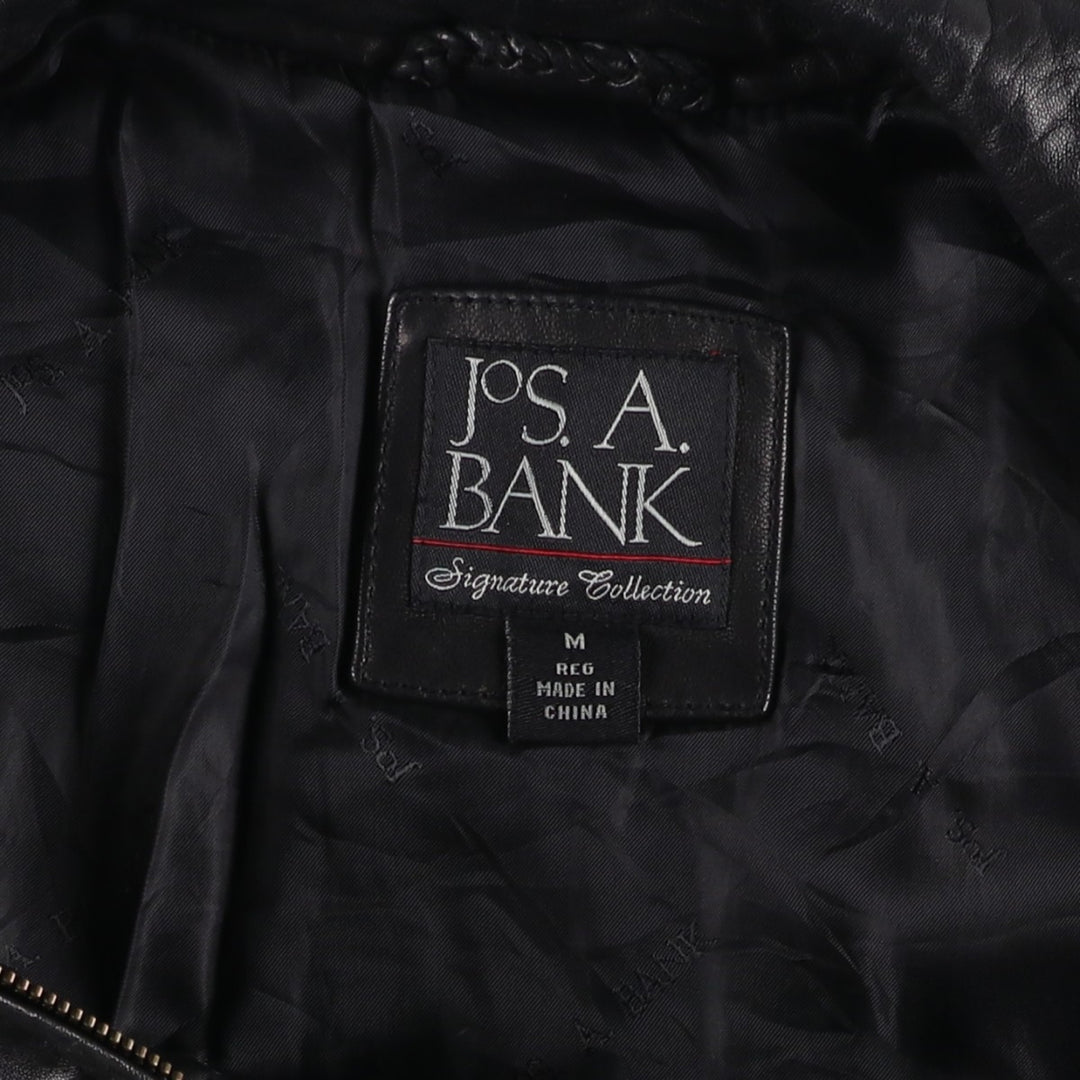 JOS.A.BANK Swing Top Leather Blouson, Men's Size M genuine leather black type Vintage Second Hand