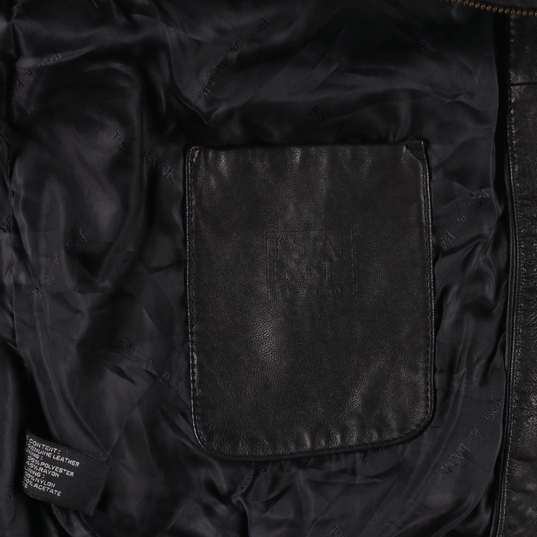 JOS.A.BANK Swing Top Leather Blouson, Men's Size M genuine leather black type Vintage Second Hand