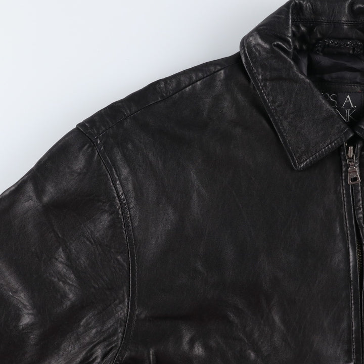 JOS.A.BANK Swing Top Leather Blouson, Men's Size M genuine leather black type Vintage Second Hand