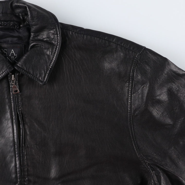 JOS.A.BANK Swing Top Leather Blouson, Men's Size M genuine leather black type Vintage Second Hand