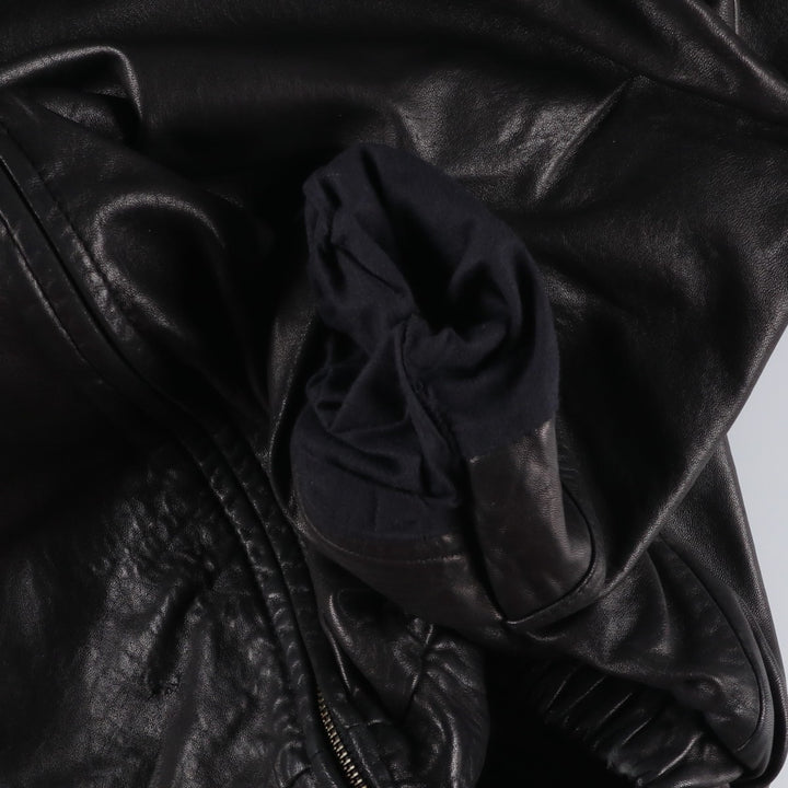 JOS.A.BANK Swing Top Leather Blouson, Men's Size M genuine leather black type Vintage Second Hand