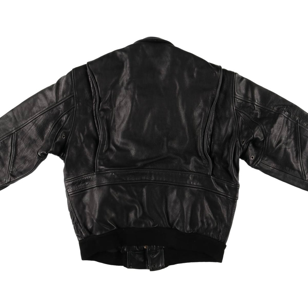 A-2 type leather flight jacket, men's size L unclear black type Vintage Second Hand