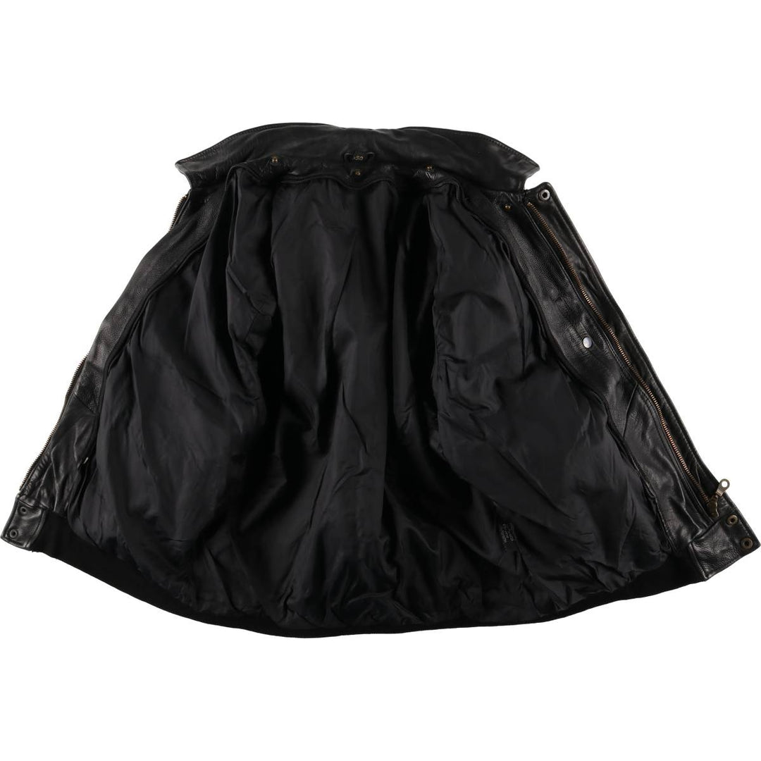 A-2 type leather flight jacket, men's size L unclear black type Vintage Second Hand