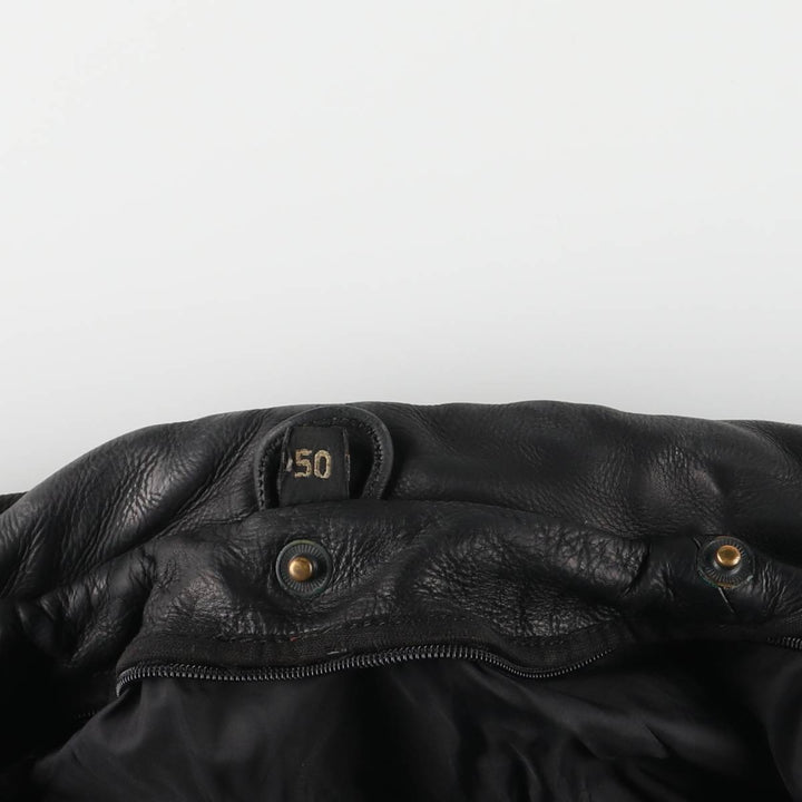 A-2 type leather flight jacket, men's size L unclear black type Vintage Second Hand