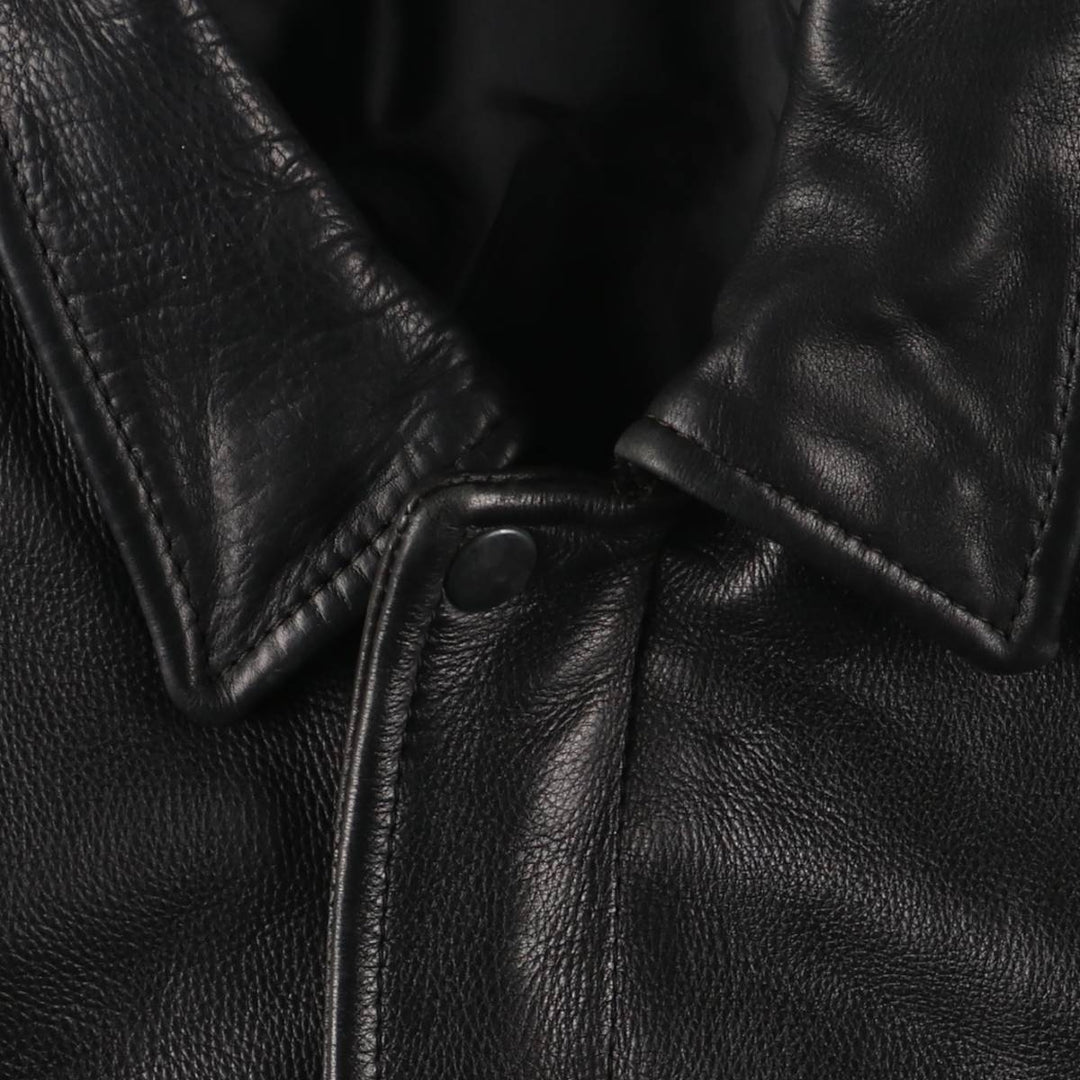 A-2 type leather flight jacket, men's size L unclear black type Vintage Second Hand