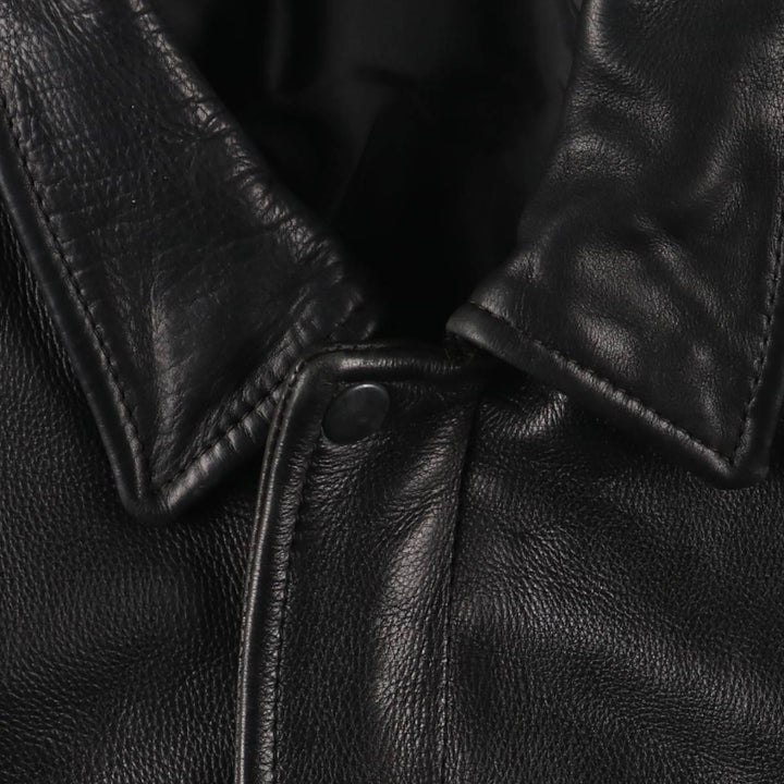 A-2 type leather flight jacket, men's size L unclear black type Vintage Second Hand