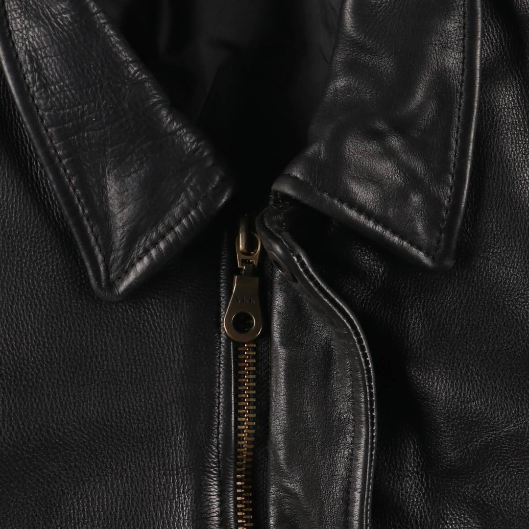 A-2 type leather flight jacket, men's size L unclear black type Vintage Second Hand