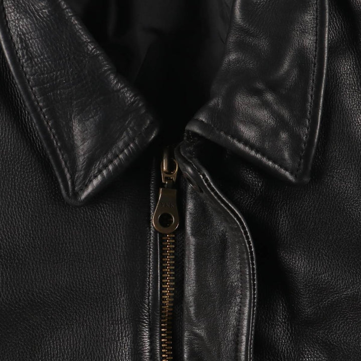 A-2 type leather flight jacket, men's size L unclear black type Vintage Second Hand