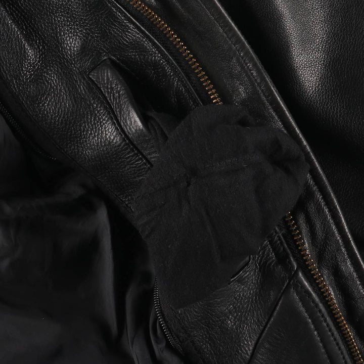 A-2 type leather flight jacket, men's size L unclear black type Vintage Second Hand