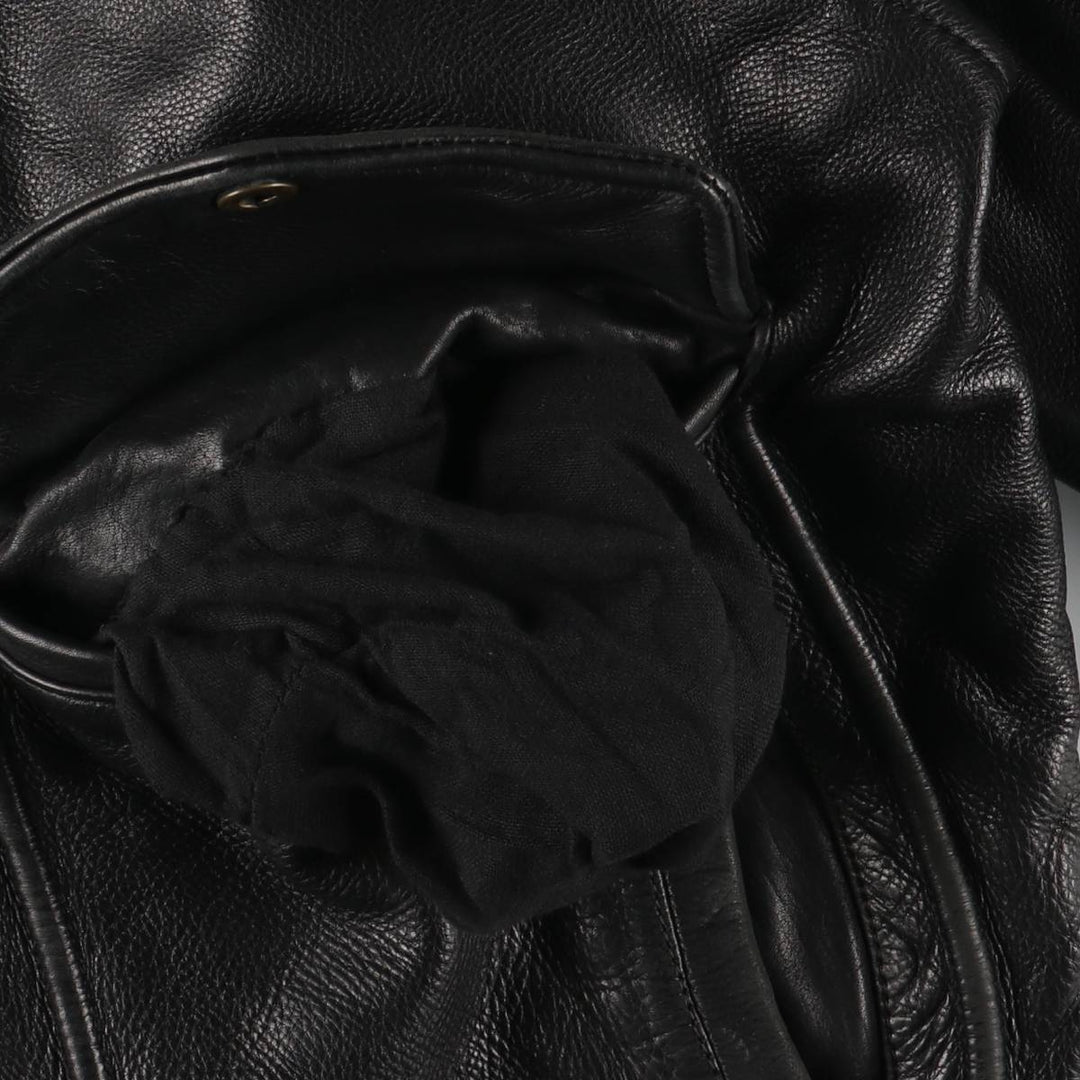 A-2 type leather flight jacket, men's size L unclear black type Vintage Second Hand