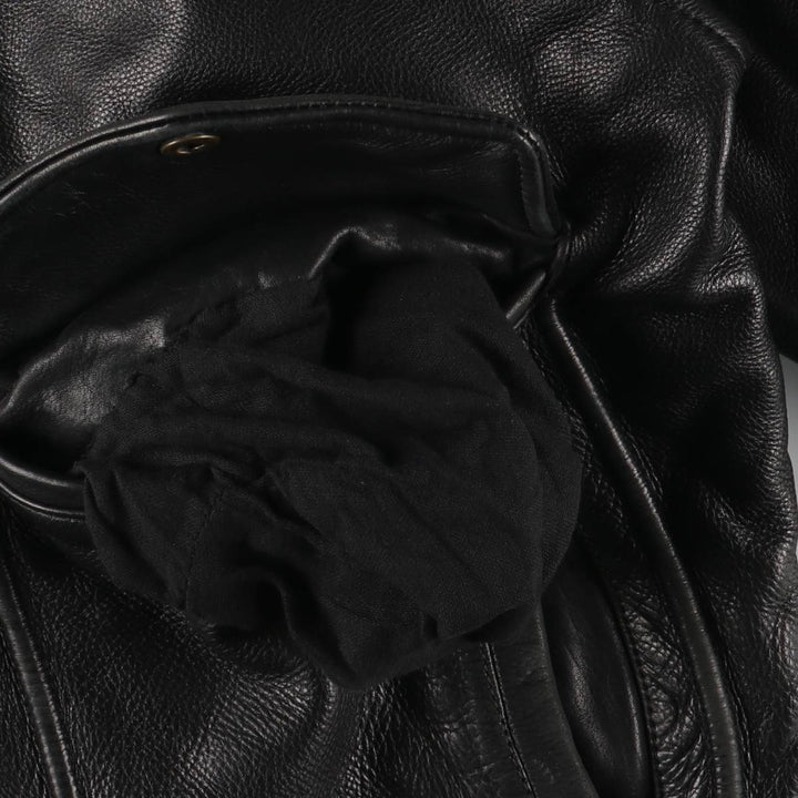 A-2 type leather flight jacket, men's size L unclear black type Vintage Second Hand