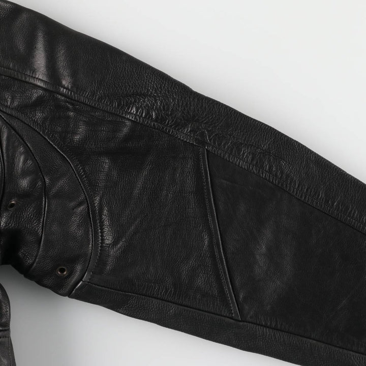 A-2 type leather flight jacket, men's size L unclear black type Vintage Second Hand