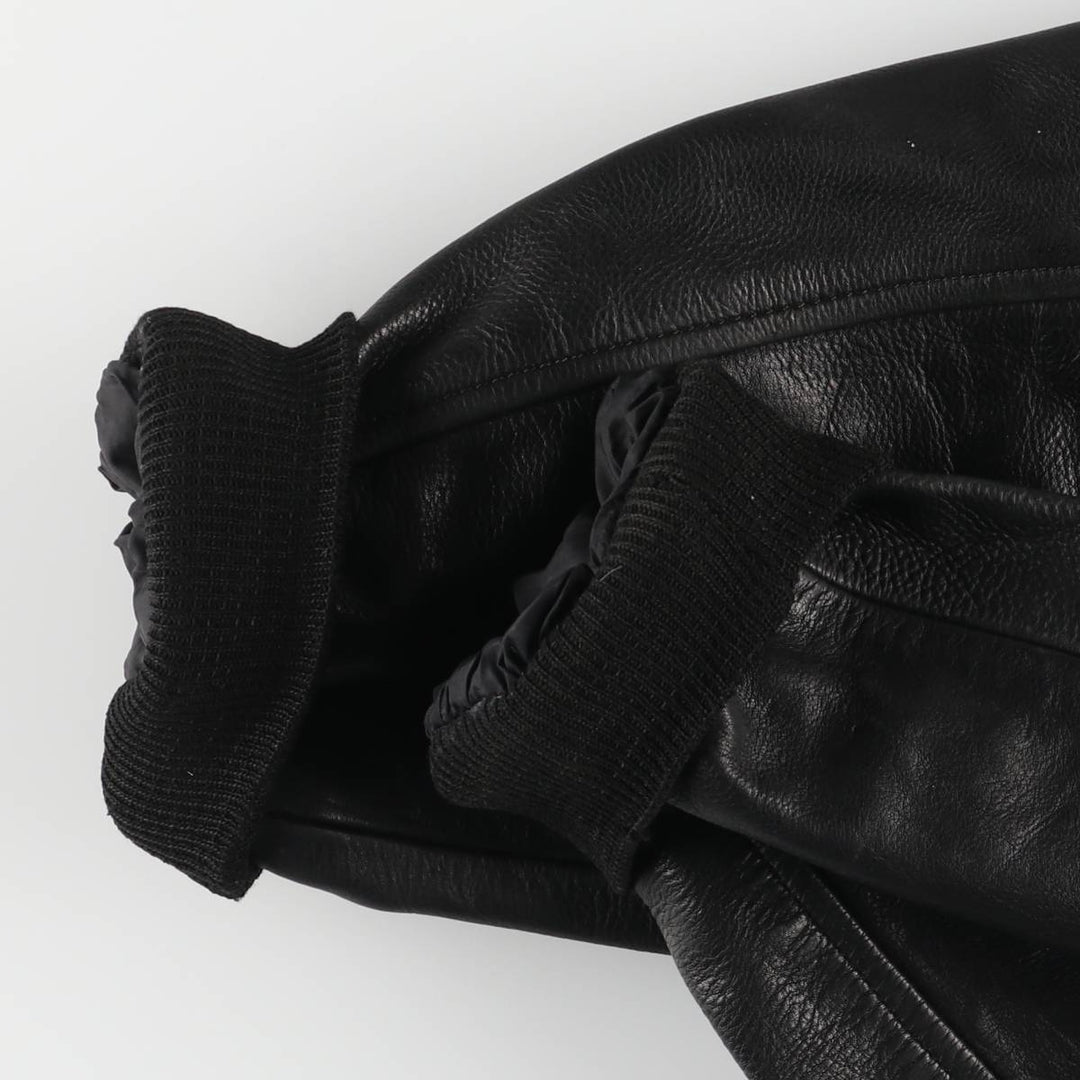 A-2 type leather flight jacket, men's size L unclear black type Vintage Second Hand