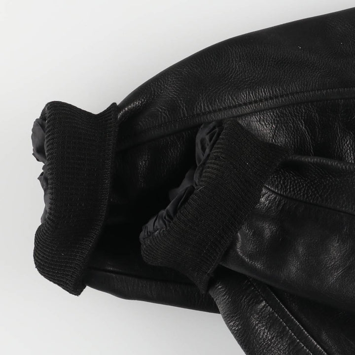 A-2 type leather flight jacket, men's size L unclear black type Vintage Second Hand