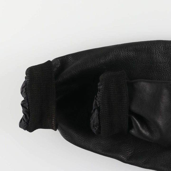 A-2 type leather flight jacket, men's size L unclear black type Vintage Second Hand