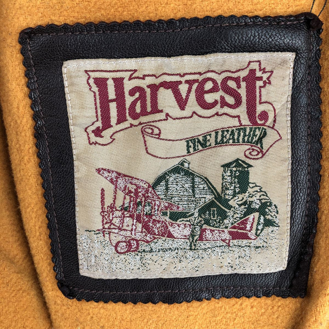 Harvest Fine Leather Leather Blouson Men's XL genuine leather brown type Vintage Second Hand