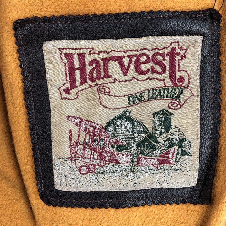 Harvest Fine Leather Leather Blouson Men's XL genuine leather brown type Vintage Second Hand