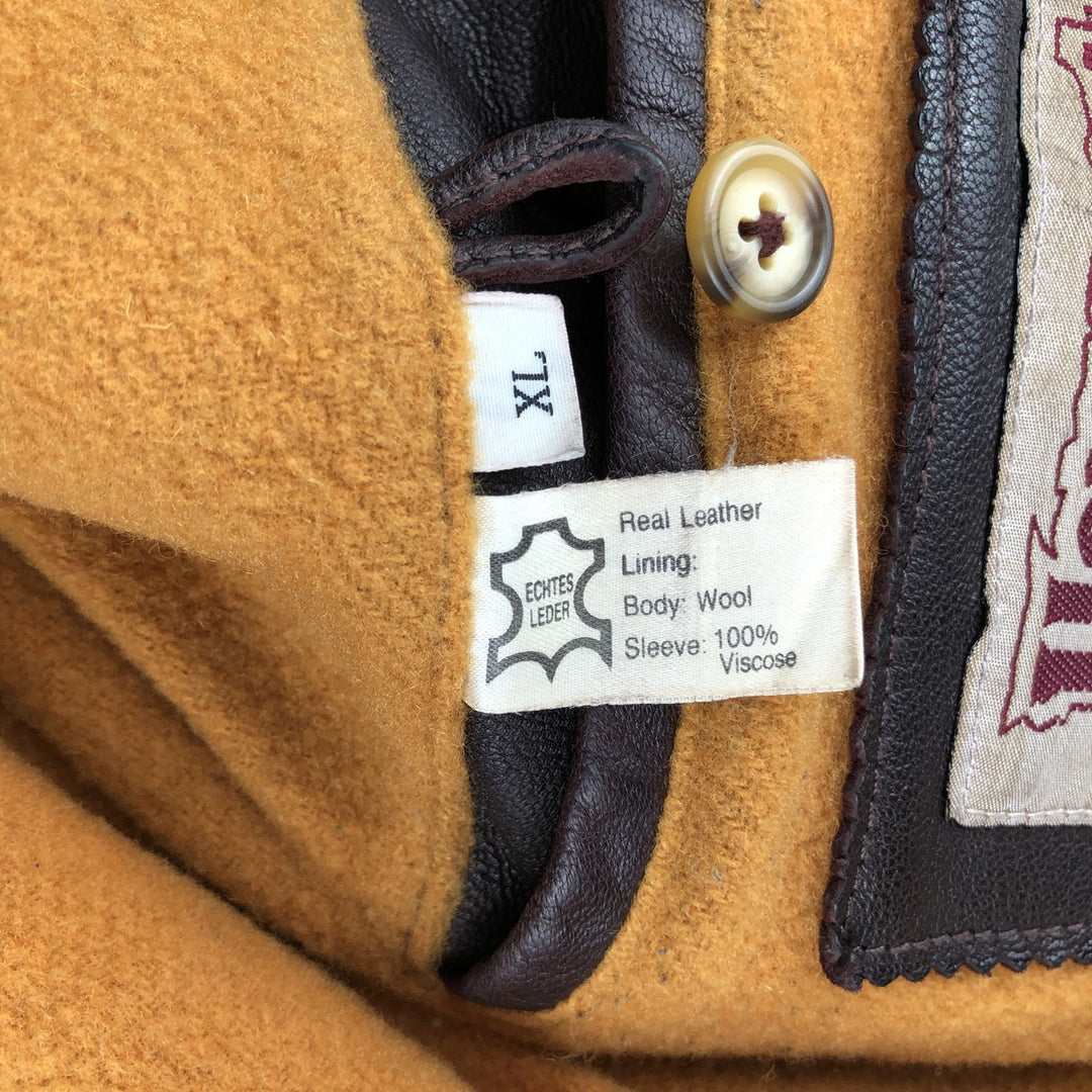 Harvest Fine Leather Leather Blouson Men's XL genuine leather brown type Vintage Second Hand