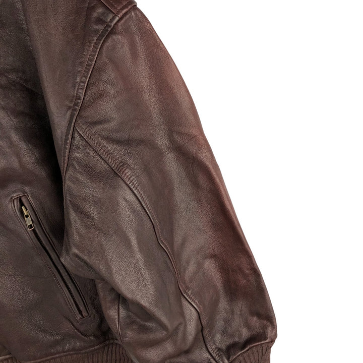 Harvest Fine Leather Leather Blouson Men's XL genuine leather brown type Vintage Second Hand