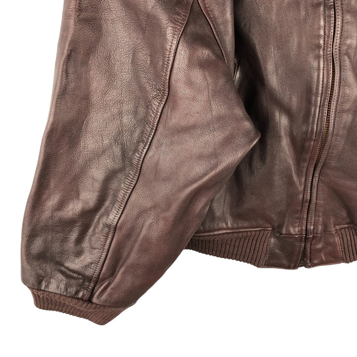 Harvest Fine Leather Leather Blouson Men's XL genuine leather brown type Vintage Second Hand
