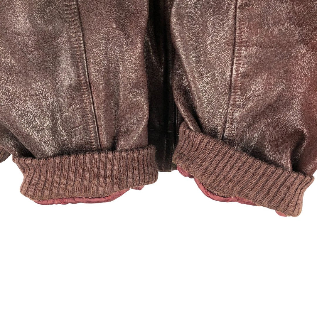 Harvest Fine Leather Leather Blouson Men's XL genuine leather brown type Vintage Second Hand