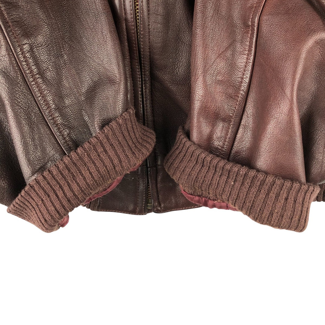 Harvest Fine Leather Leather Blouson Men's XL genuine leather brown type Vintage Second Hand