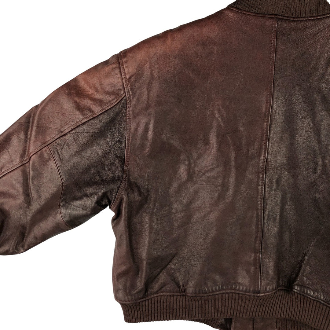 Harvest Fine Leather Leather Blouson Men's XL genuine leather brown type Vintage Second Hand