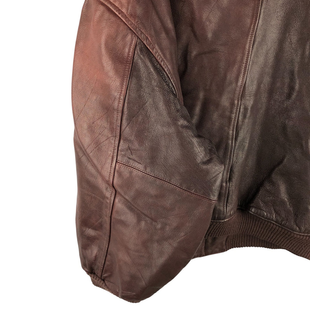 Harvest Fine Leather Leather Blouson Men's XL genuine leather brown type Vintage Second Hand