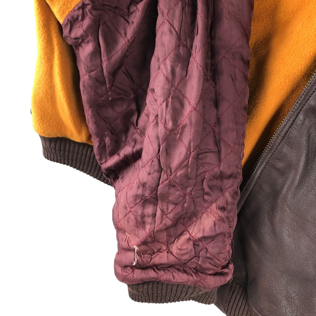 Harvest Fine Leather Leather Blouson Men's XL genuine leather brown type Vintage Second Hand