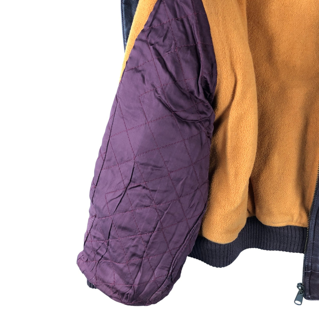 Harvest Fine Leather Leather Blouson Men's XL genuine leather brown type Vintage Second Hand