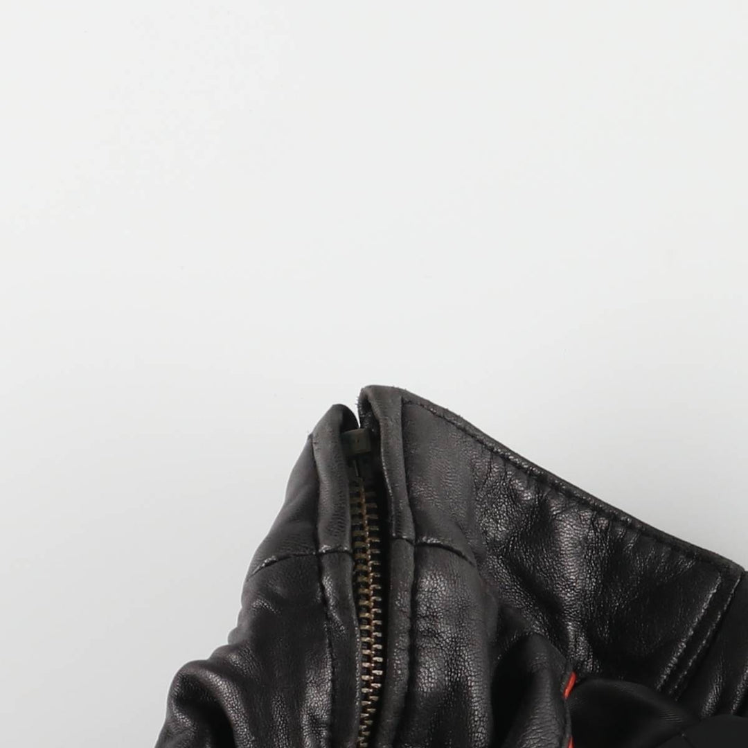 COVINGTON Padded Swing-Top Leather Blouson, Men's Size Small genuine leather black type Vintage Second Hand