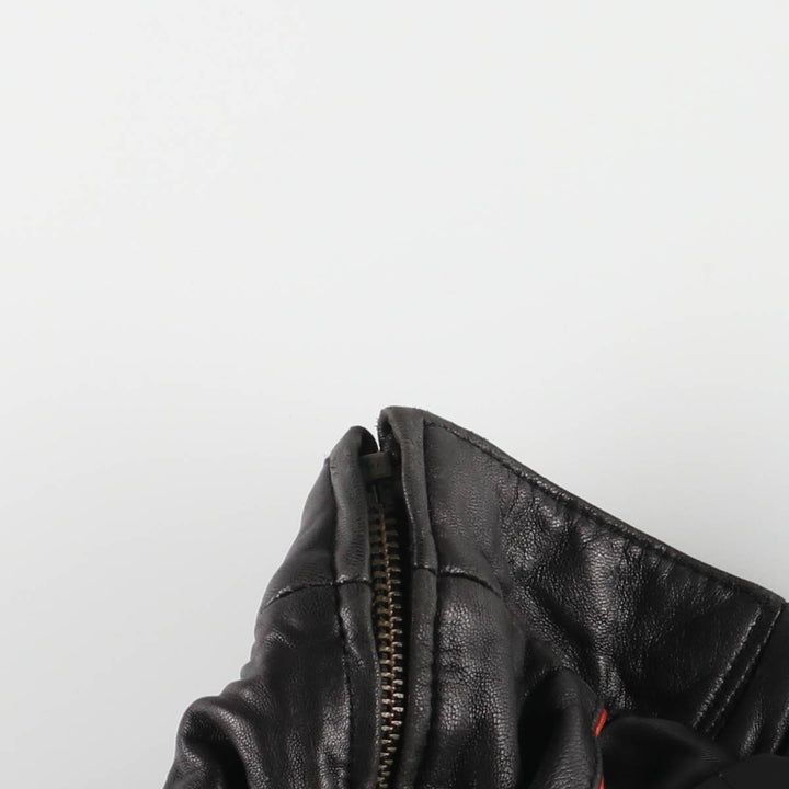 COVINGTON Padded Swing-Top Leather Blouson, Men's Size Small genuine leather black type Vintage Second Hand