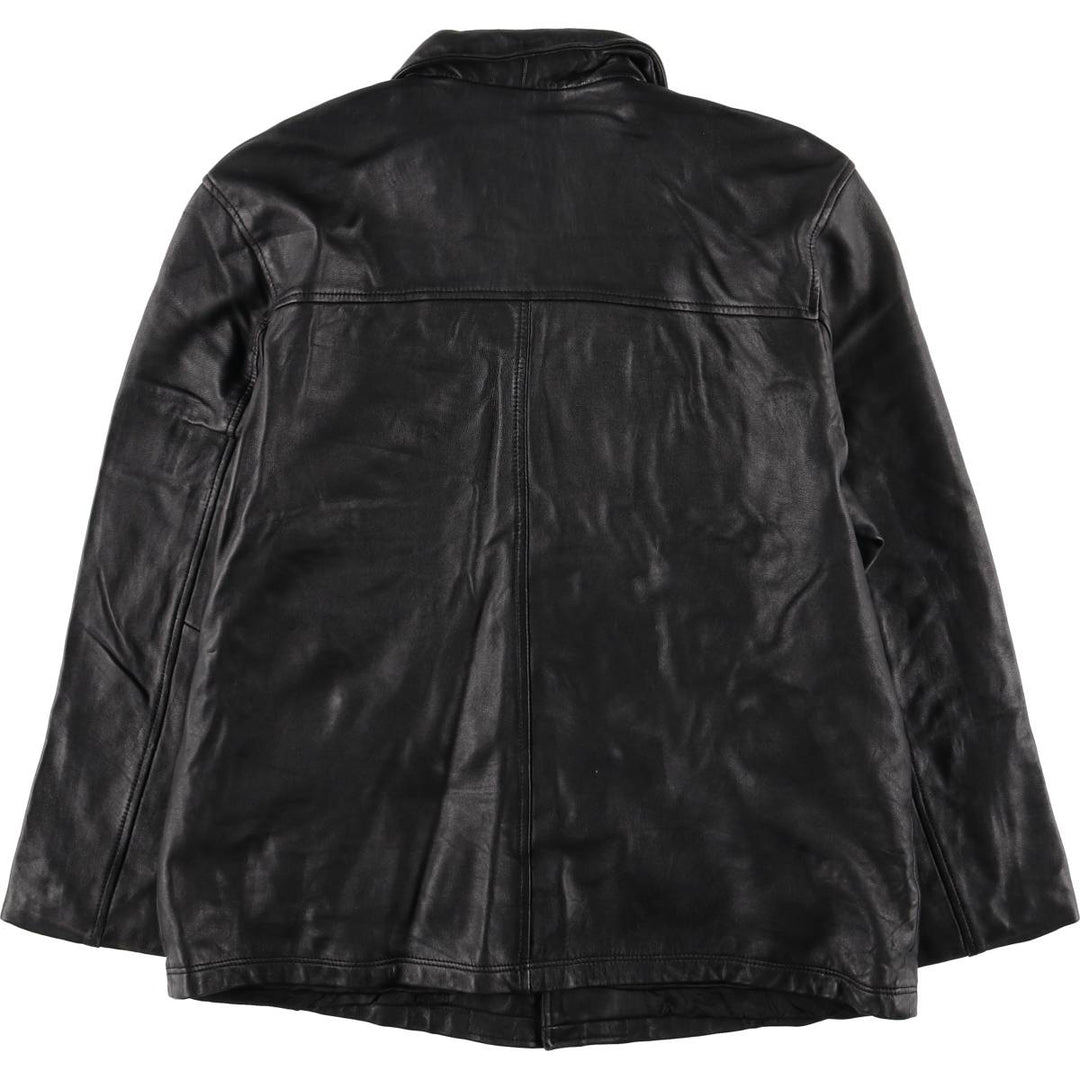 Jamie Page Leather Car Coat, Men's Size L Genuine Leather Lamb Leather black type Vintage Second Hand