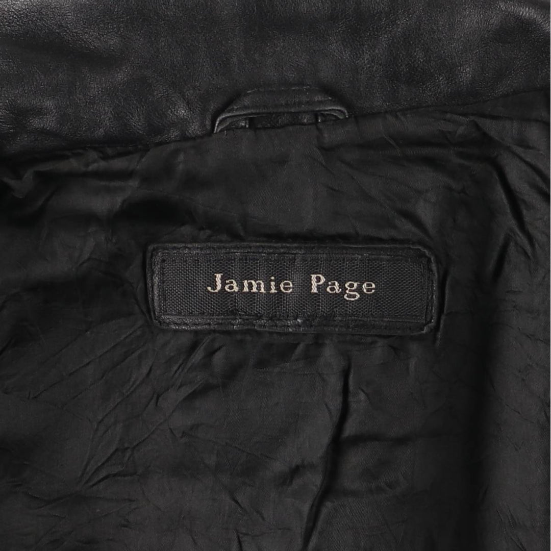 Jamie Page Leather Car Coat, Men's Size L Genuine Leather Lamb Leather black type Vintage Second Hand