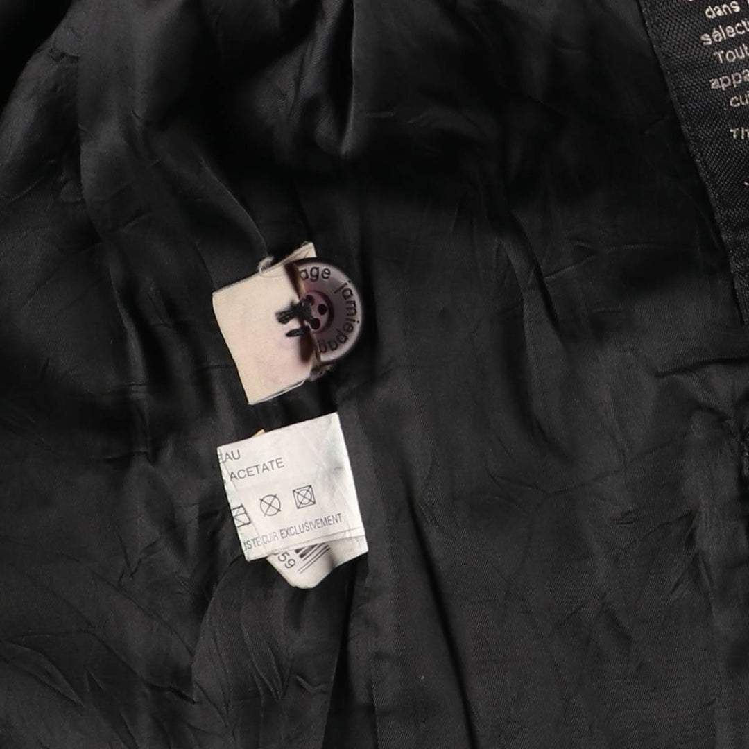 Jamie Page Leather Car Coat, Men's Size L Genuine Leather Lamb Leather black type Vintage Second Hand