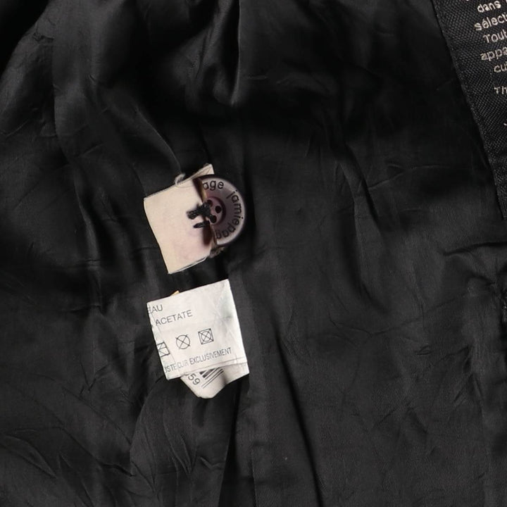 Jamie Page Leather Car Coat, Men's Size L Genuine Leather Lamb Leather black type Vintage Second Hand