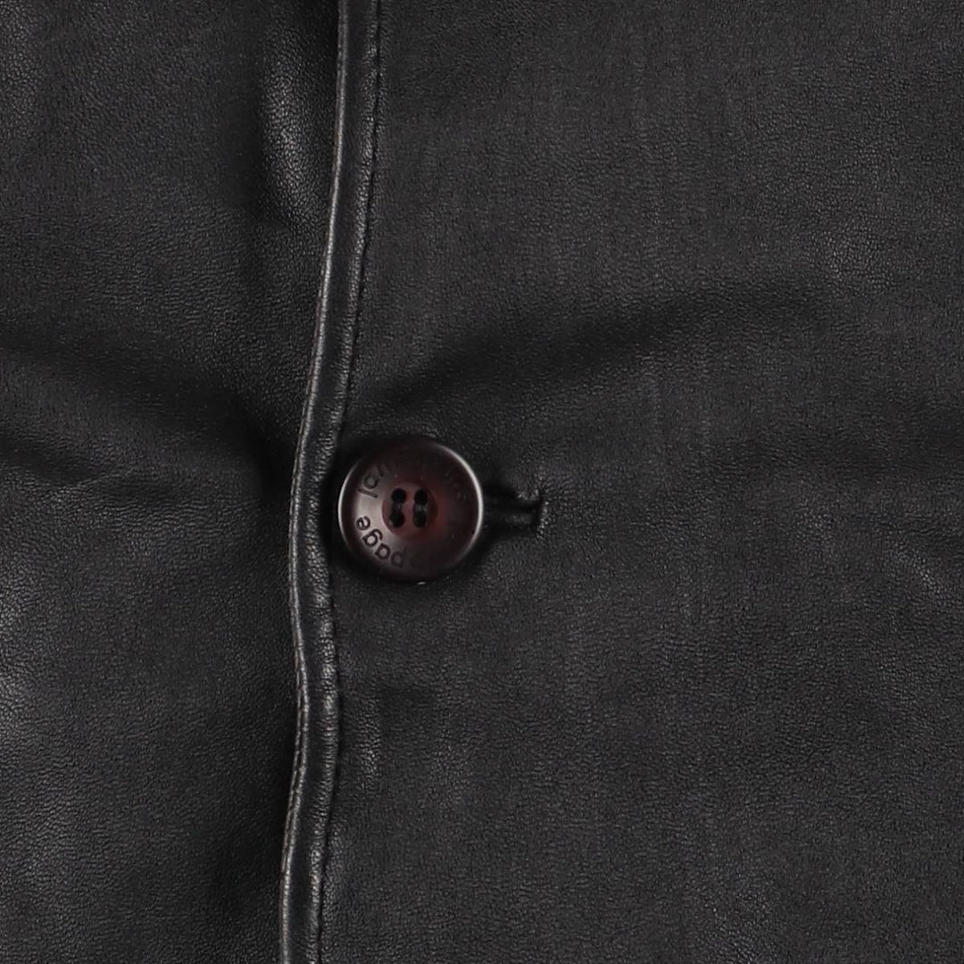 Jamie Page Leather Car Coat, Men's Size L Genuine Leather Lamb Leather black type Vintage Second Hand