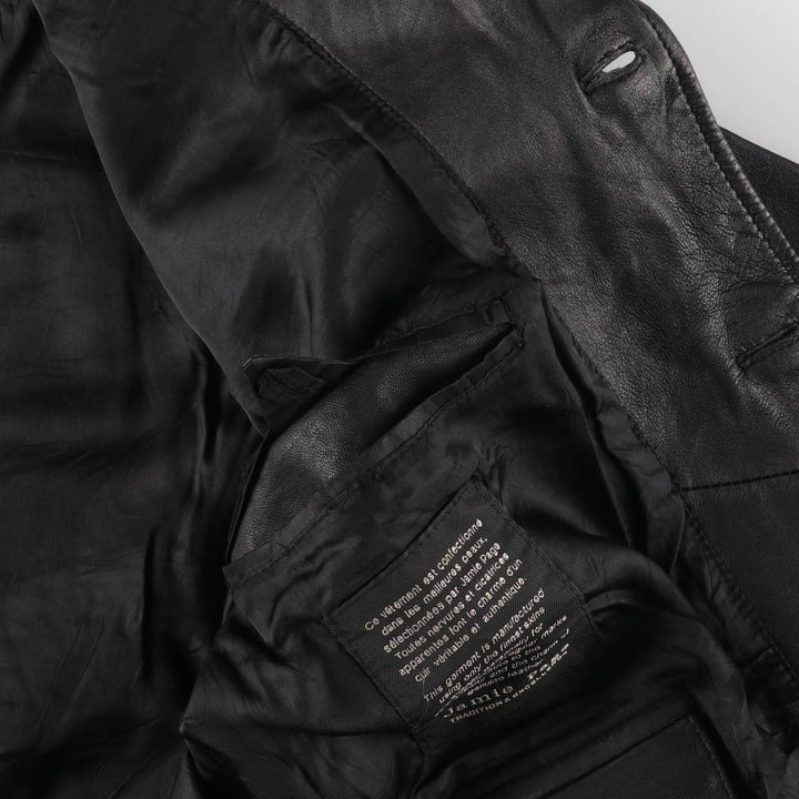 Jamie Page Leather Car Coat, Men's Size L Genuine Leather Lamb Leather black type Vintage Second Hand