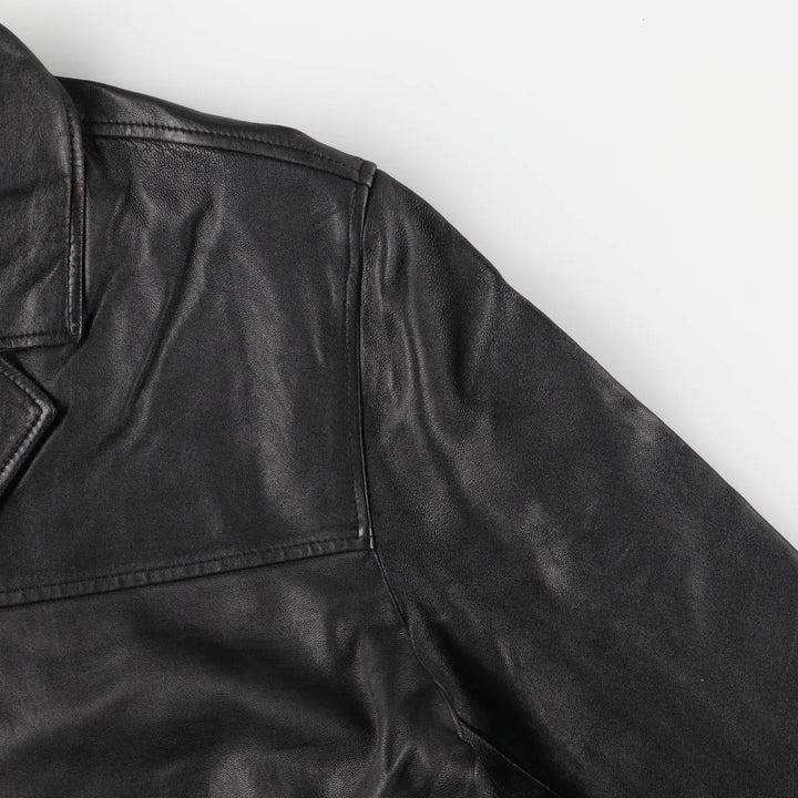 Jamie Page Leather Car Coat, Men's Size L Genuine Leather Lamb Leather black type Vintage Second Hand
