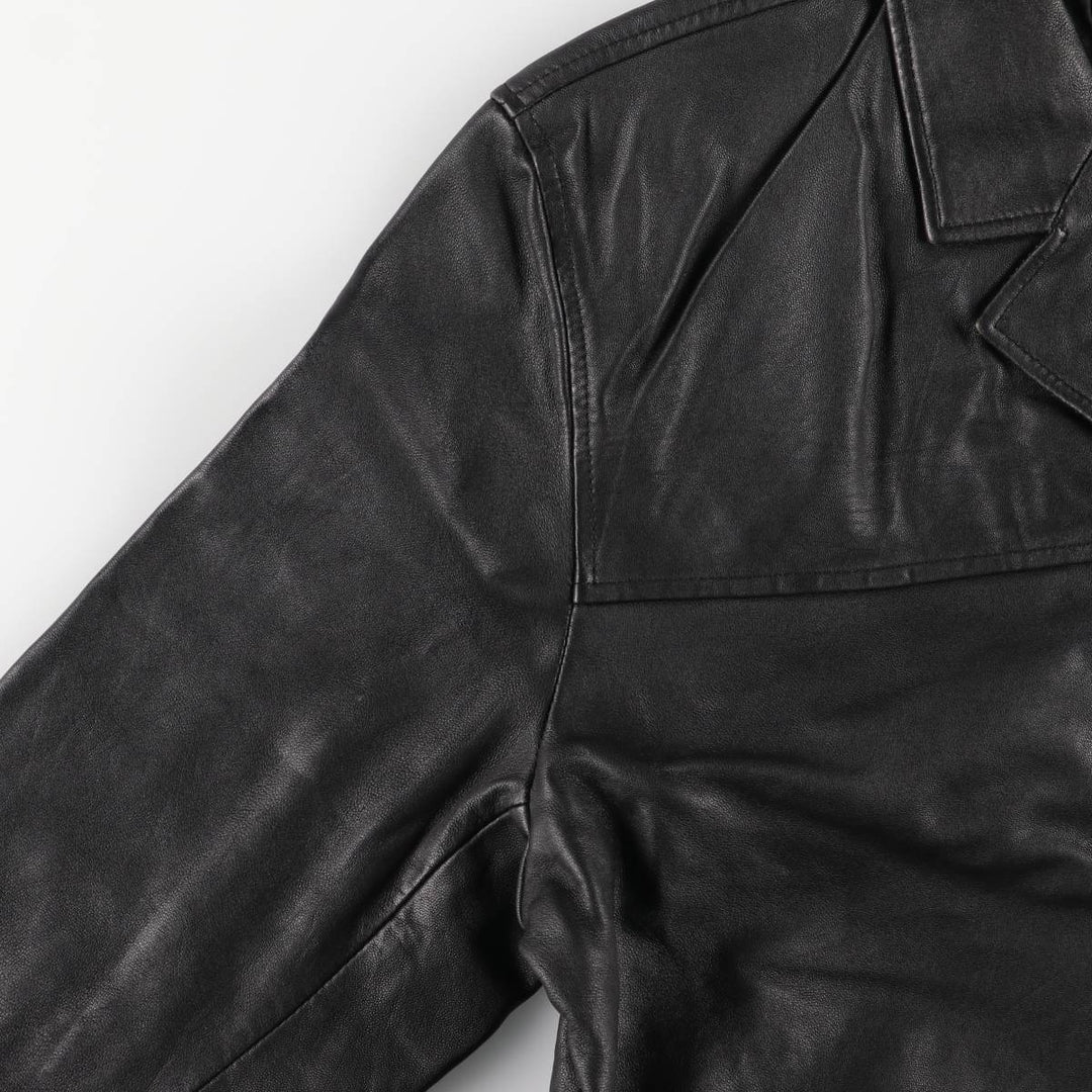 Jamie Page Leather Car Coat, Men's Size L Genuine Leather Lamb Leather black type Vintage Second Hand