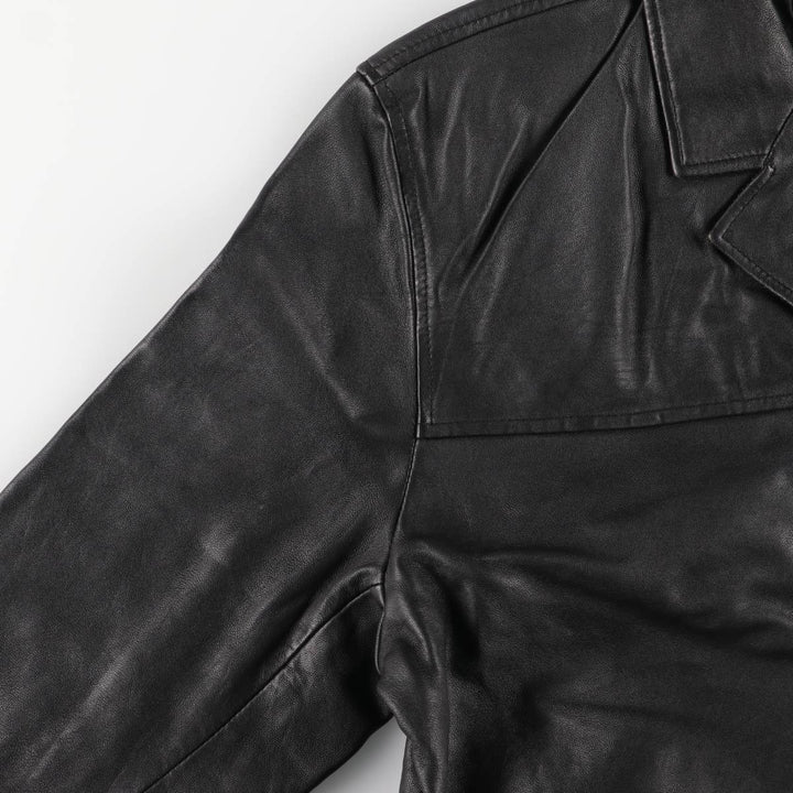 Jamie Page Leather Car Coat, Men's Size L Genuine Leather Lamb Leather black type Vintage Second Hand